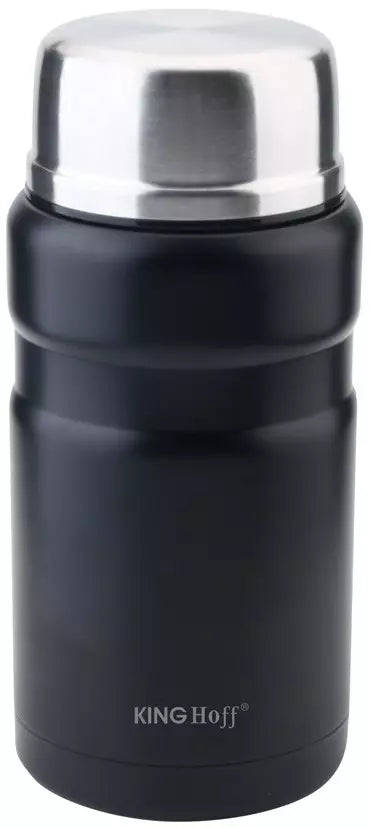 KINGHoff Thermal mugs – Kinghoff 0.75 L Black Stainless Steel Food Thermos