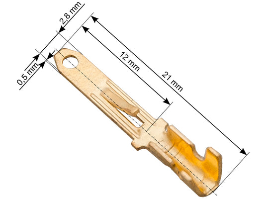 Blow Connectors – 43-100# Uninsulated Flat Male Connector 2.8/12, 100 pcs.