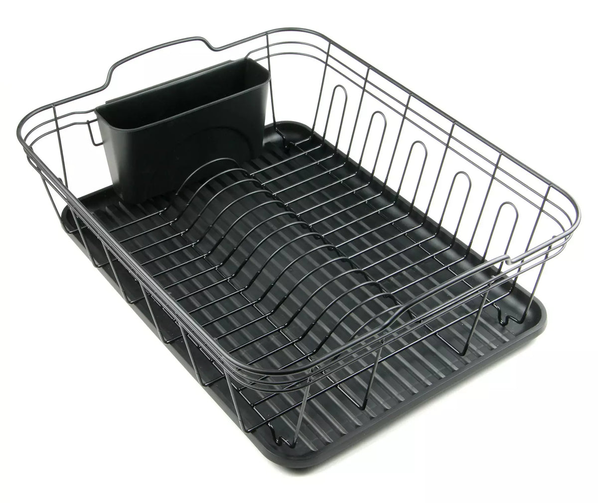 KINGHoff Kitchen Accessories – Dish rack, steel and plastic, black, Kinghoff