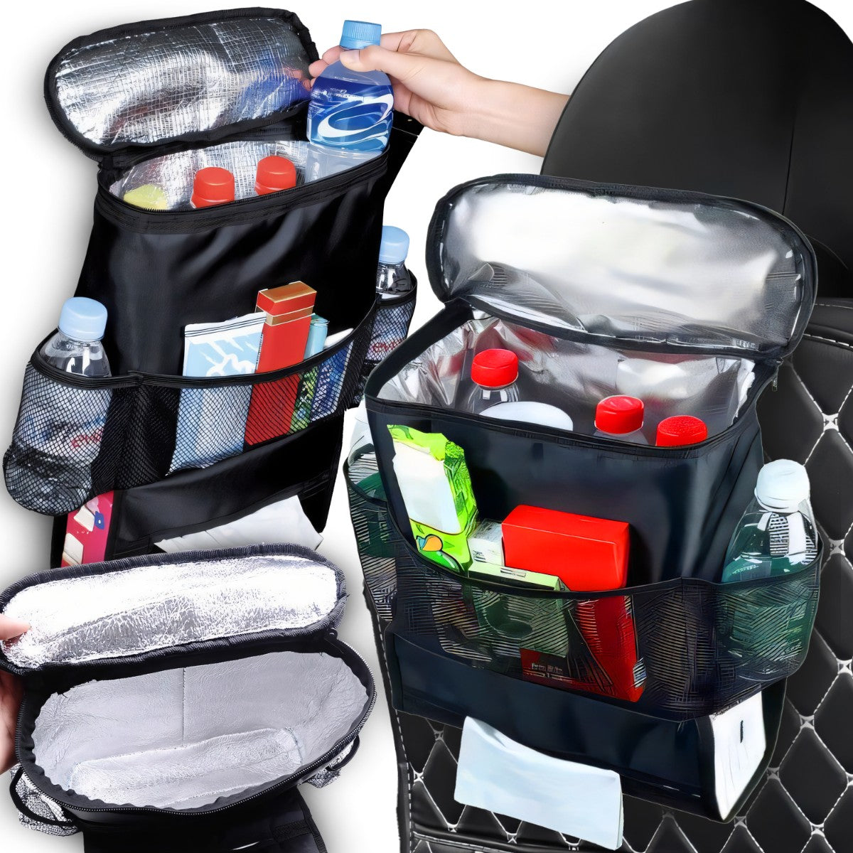 RTO Black 10L Insulated Organizer Bag for Car Seats - m025