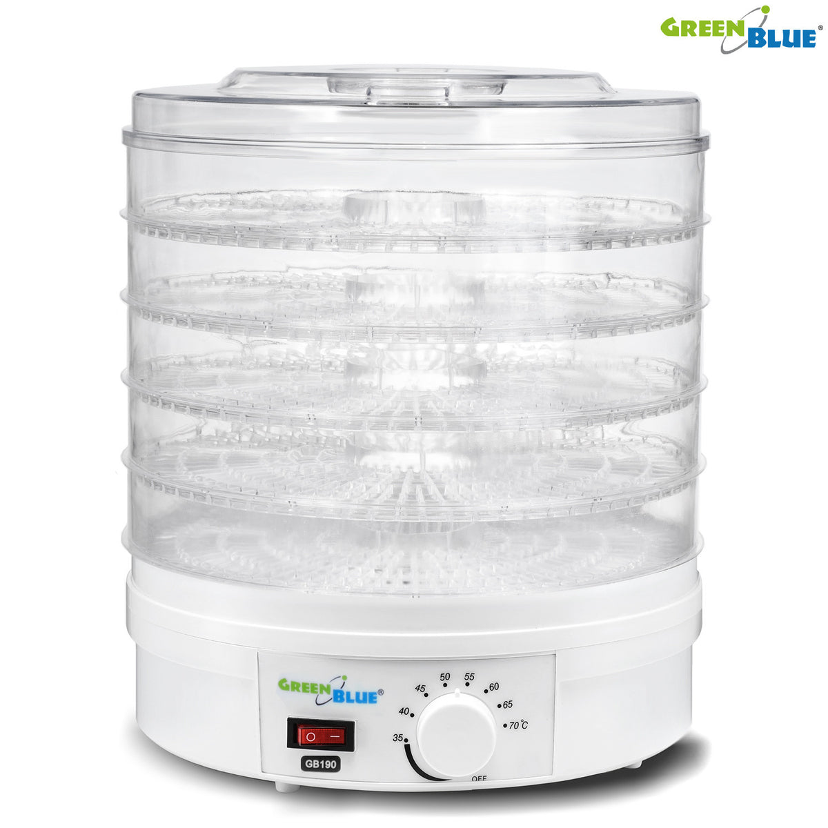 GreenBlue GreenBlue Mushroom, Vegetable, and Fruit Dehydrator, 250W - very quiet, tall tray (3.5 cm), 32 cm wide, GB190 – image 5