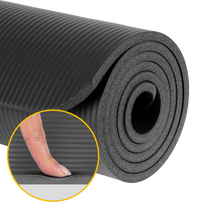 Rebel Exercise mat for yoga, Pilates, and fitness, 183 x 61 cm, 1 cm thick, NBR material, black, REBEL ACTIVE – image 4