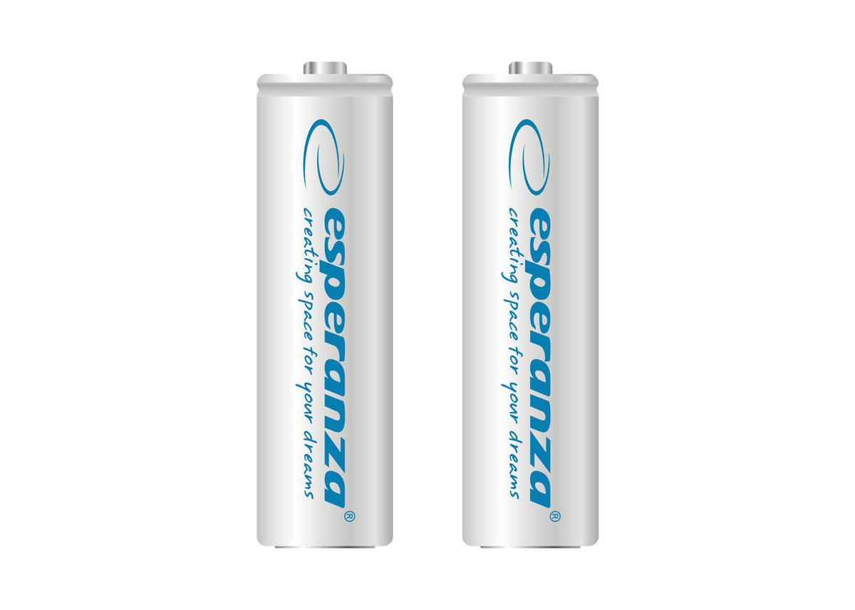 Esperanza EZA103W Esperanza Ni-MH AA Rechargeable Batteries, 2000 mAh, 2-Pack, White