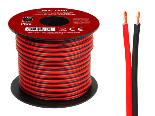 Blow 73-344# Speaker wire, 2x1.00 mm, black and red, 25 m