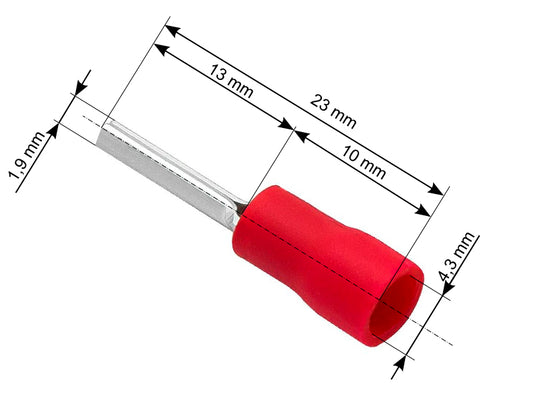 Blow 43-023# Insulated ferrule connector, 1.9/23 mm, 4.3 mm cable, 100 pcs.