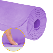 Rebel Exercise mat for yoga, Pilates, and fitness, 183x61 cm, 6 mm thick, TPE material, purple, REBEL ACTIVE – image 4