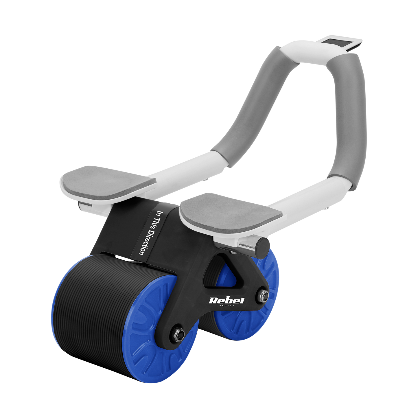 Rebel Abdominal exercise tool with timer, AB Roller Wheel AB-3, black and blue, REBEL ACTIVE – image 2