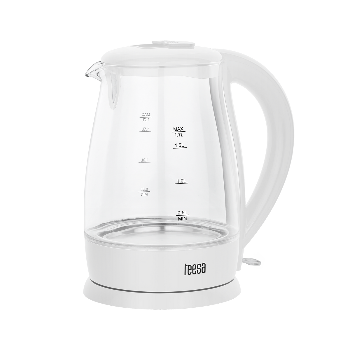 Teesa Electric – TEESA Electric Kettle, Glass, 2200 W, White, 1.7 L