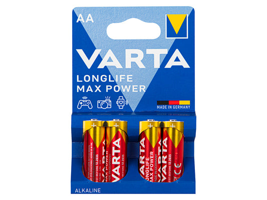 Blow 82-667# AA 1.5 V LR6 Varta LongLife Max Power Alkaline Batteries, 4-Pack
