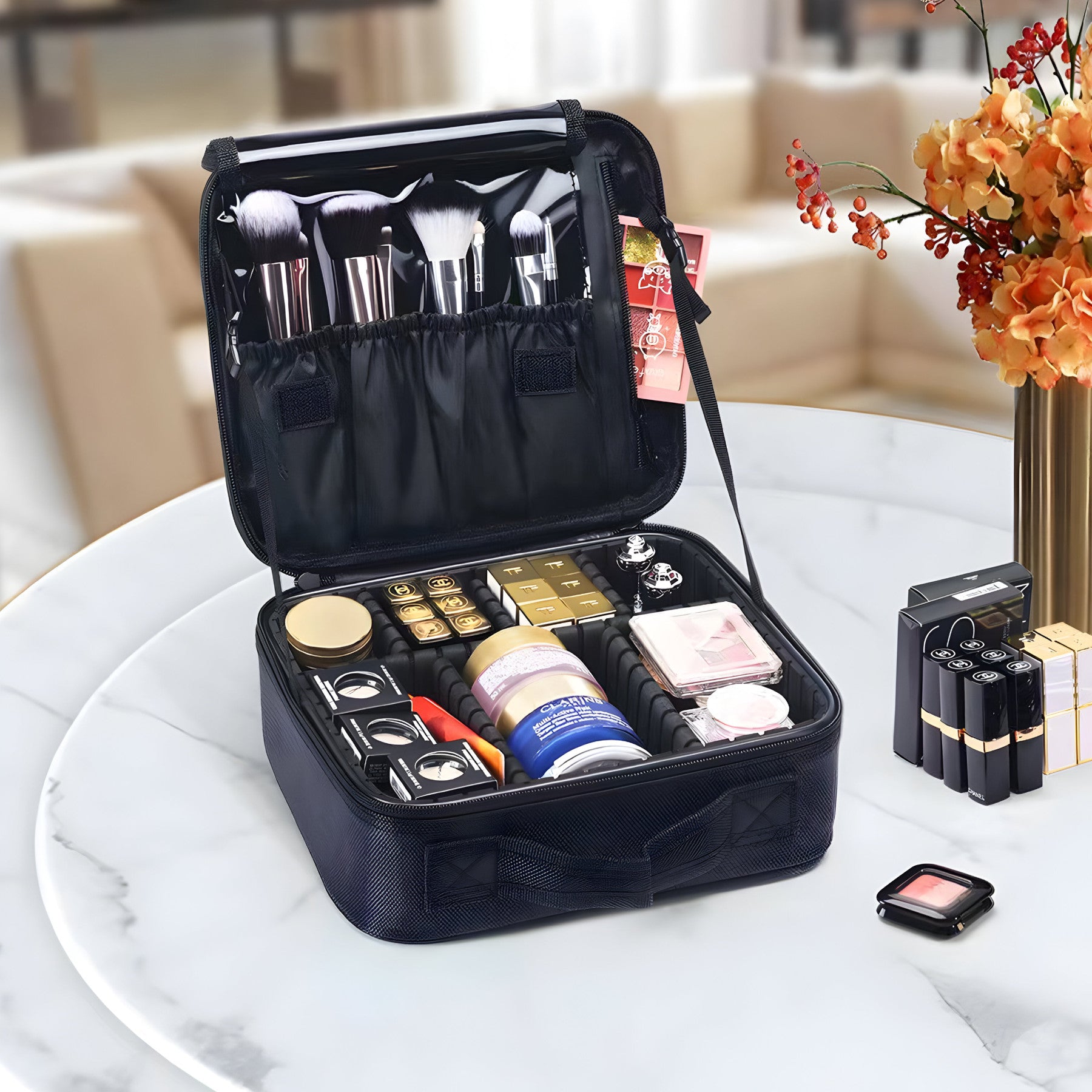 RTO Cosmetics, trunks – Cosmetics Organizer, Large Black Travel Bag for Cosmetics – image 2