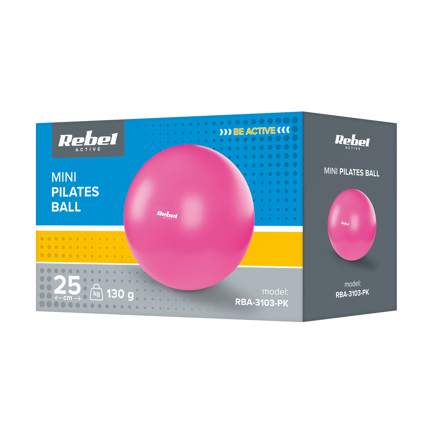 Rebel 25 cm Mini Exercise Ball for Pilates and Rehabilitation, Pink, REBEL ACTIVE – image 4
