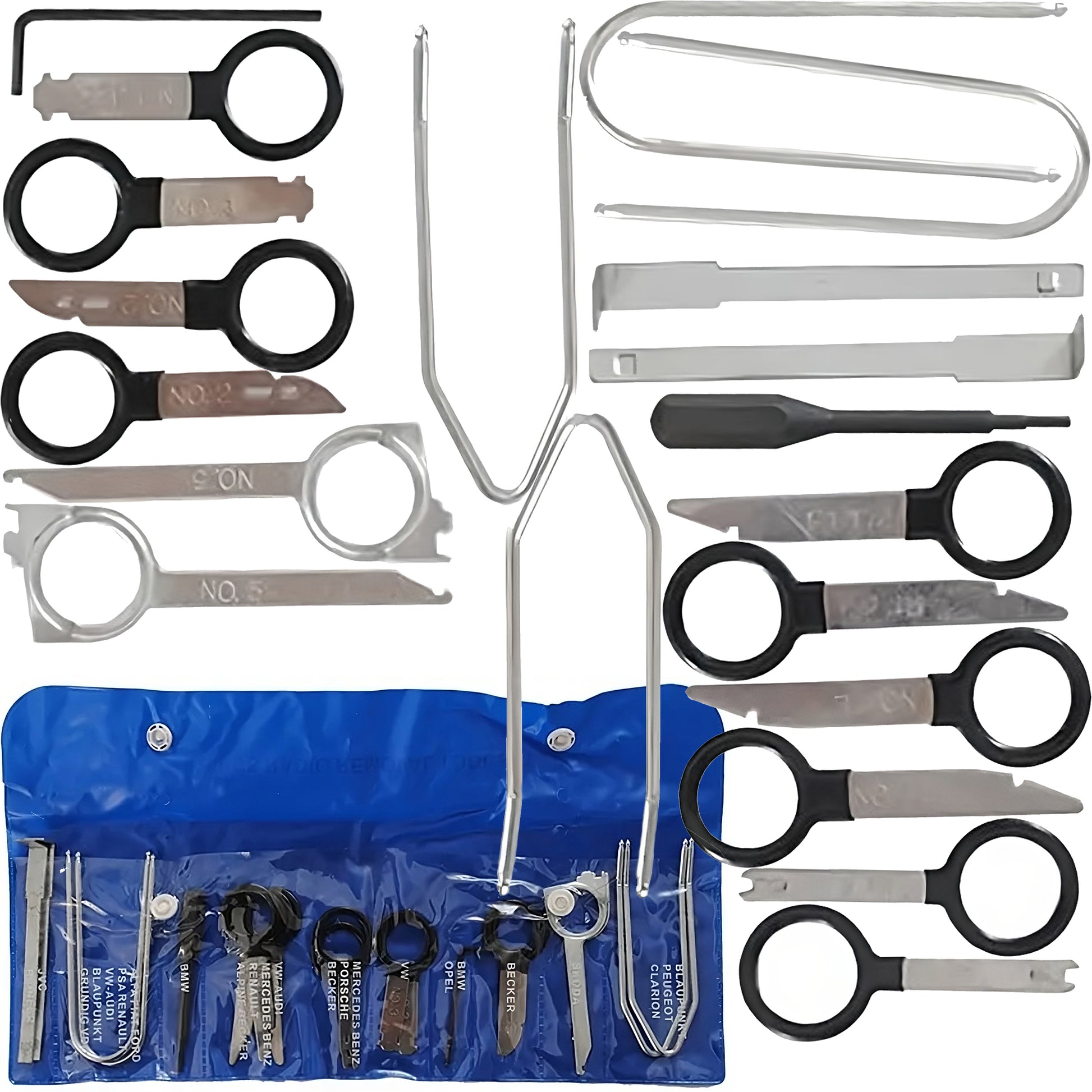 RTO Set of pullers, wrenches, and tools for removing radio trim