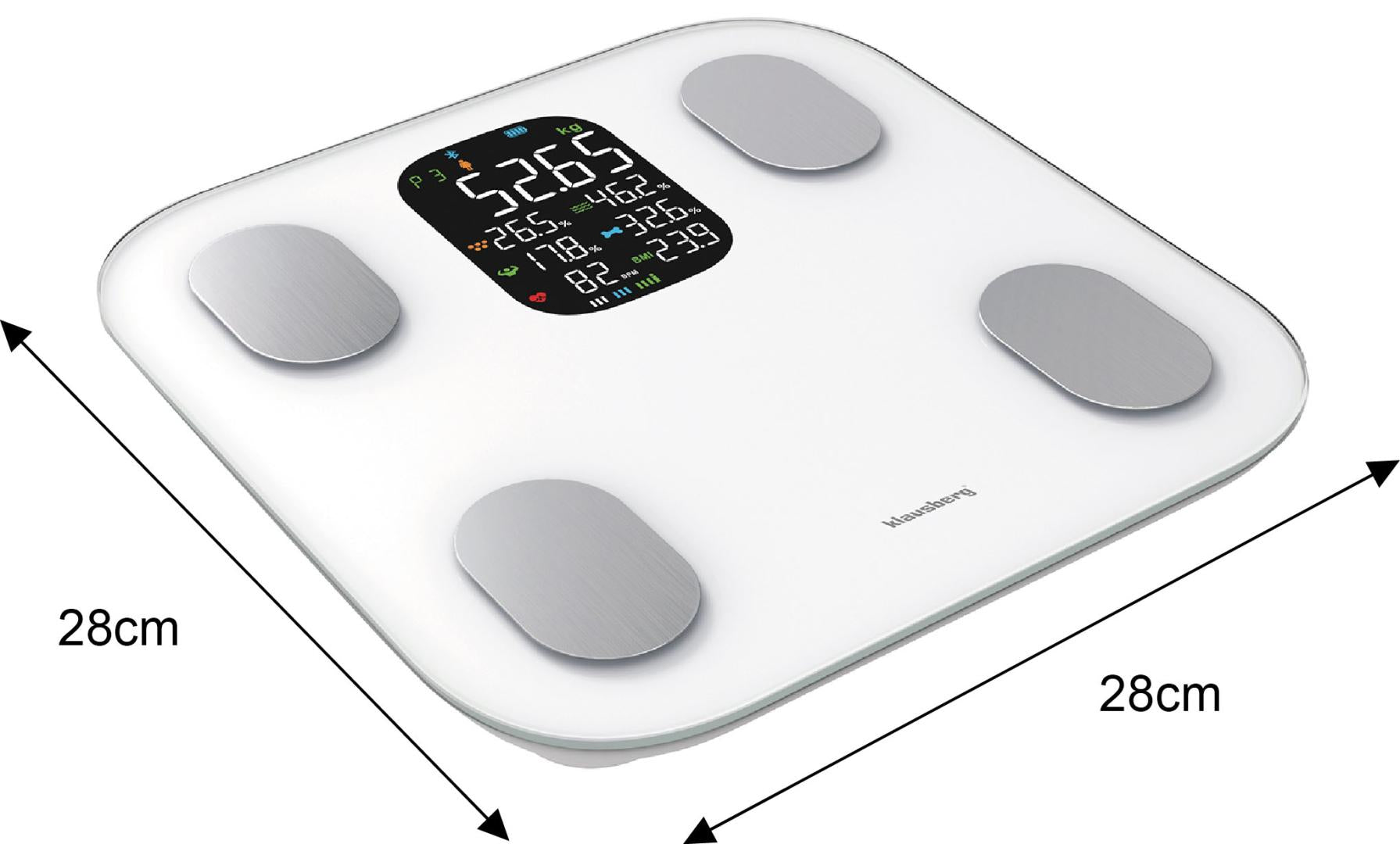 Klausberg Electronic bathroom scale with body composition analyzer, white, Klausberg, KB-7855