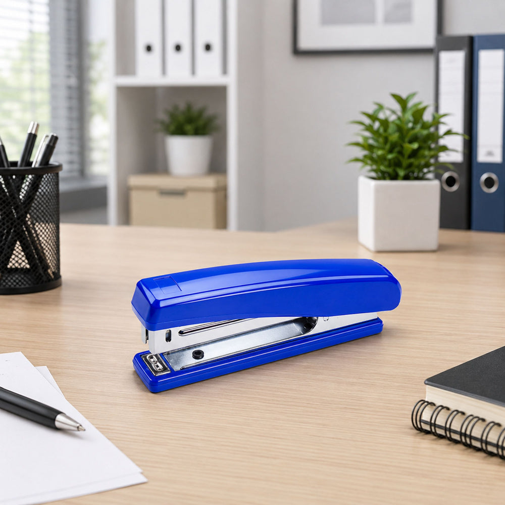 LEAN Blue Plastic Office Stapler Holds Up to 20 Sheets, 24/6 Staples – image 5