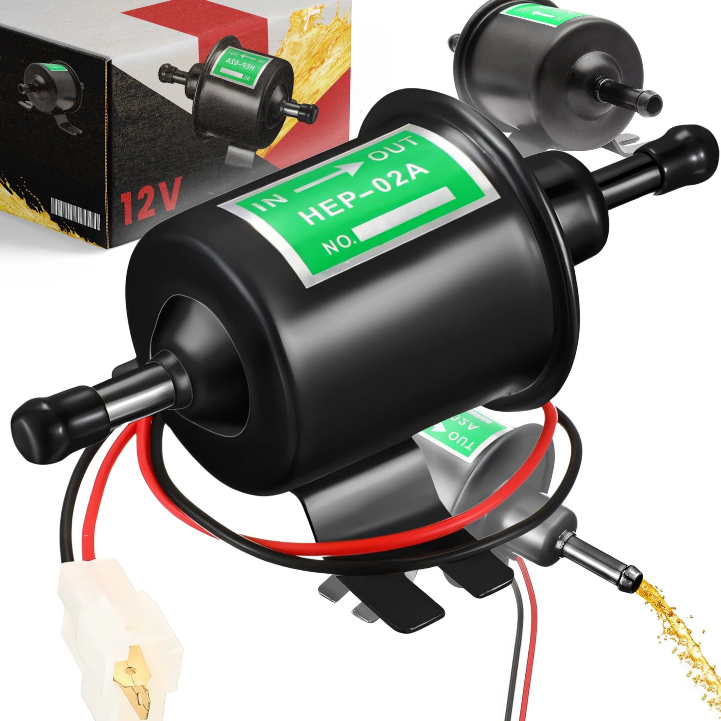 RTO Electric In-Line Pump for Draining Fuel, Crude Oil, and Lubricating Oil, 12V, MR127 – image 2