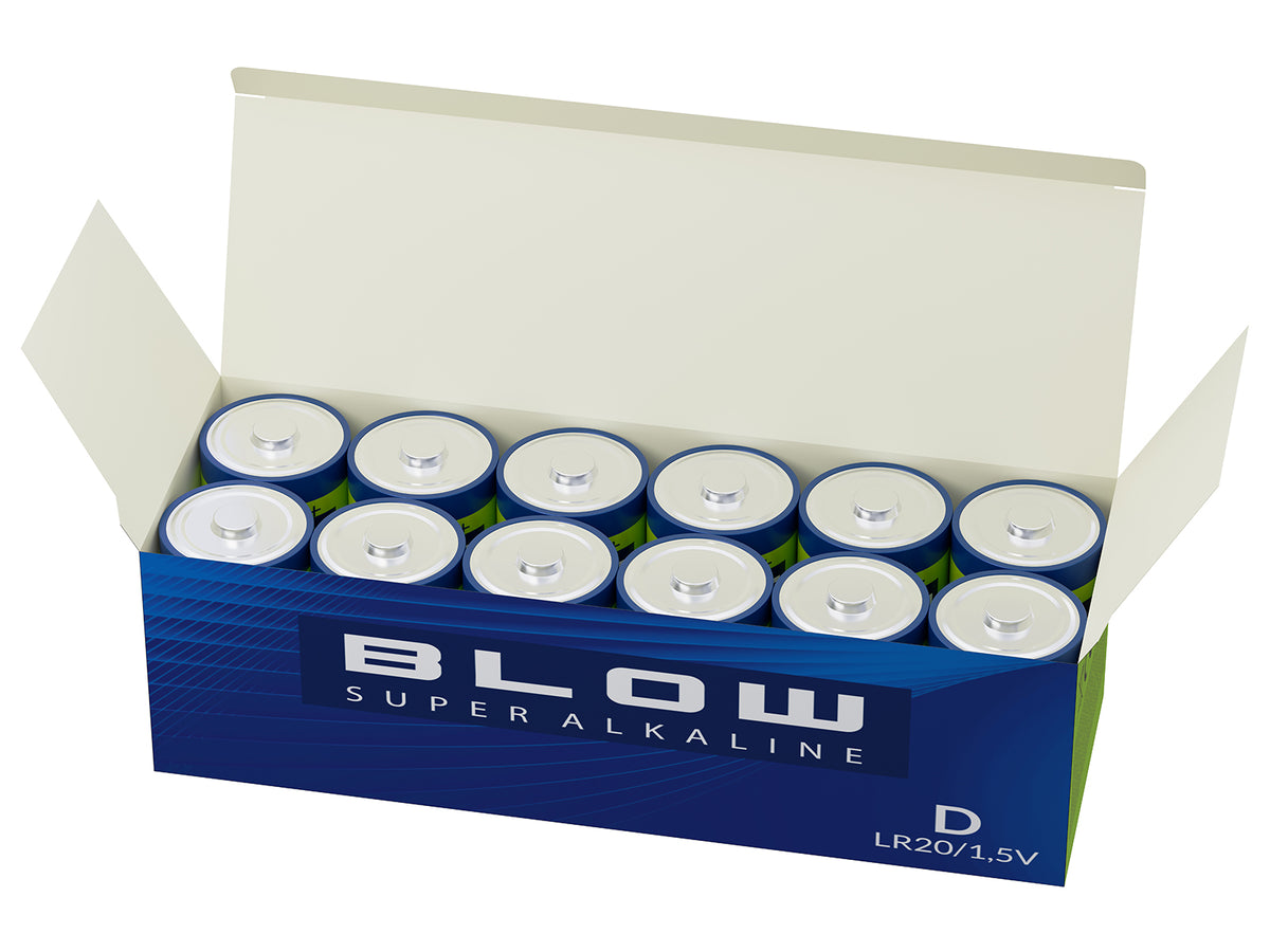 Blow Alkaline, coin-cell, and – 82-596# Blow Super Alkaline R20/D Battery, package