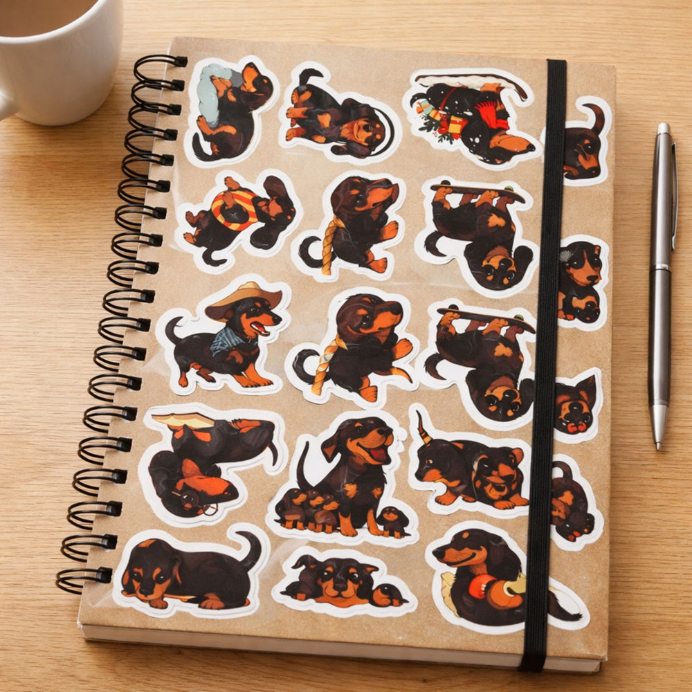 LEAN TOYS Stickers – Dachshund Sticker Set for Decorating—Various Designs, 54 Pieces – image 3
