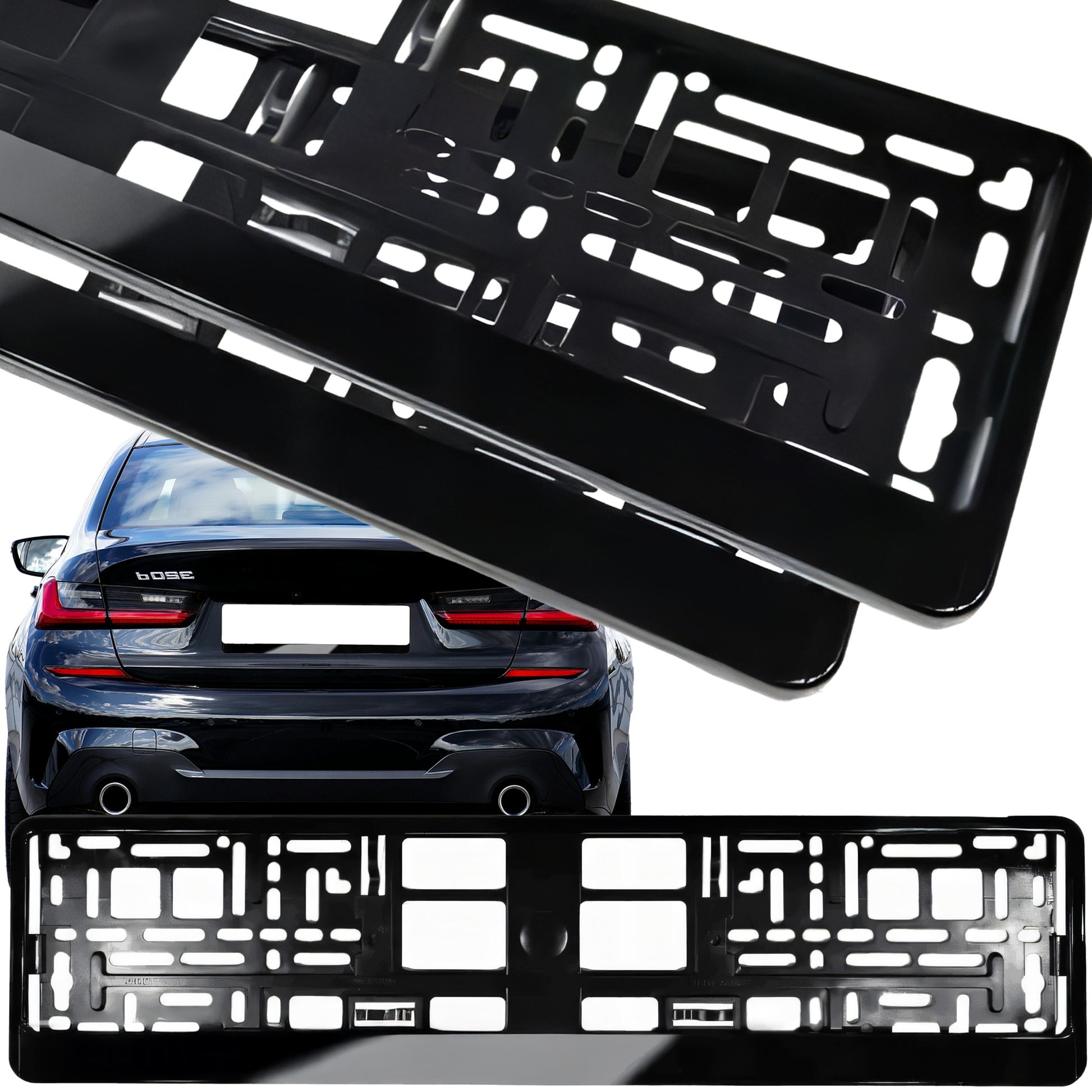 RTO Cosmetics, trunks – 2x black license plate frames, set of 2