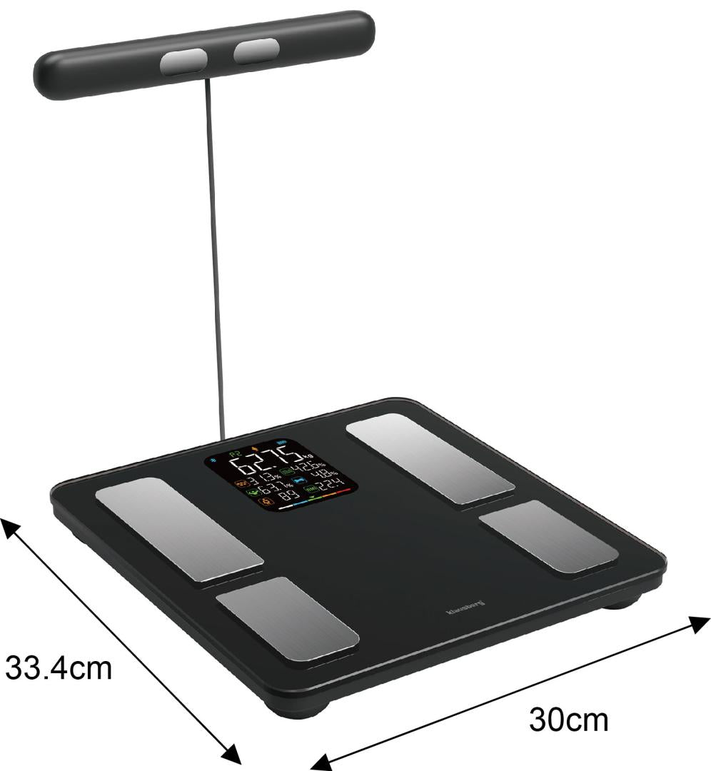 Klausberg Bathroom scale with handle, electronic, precise body composition analysis, black, Klausberg, KB-7856