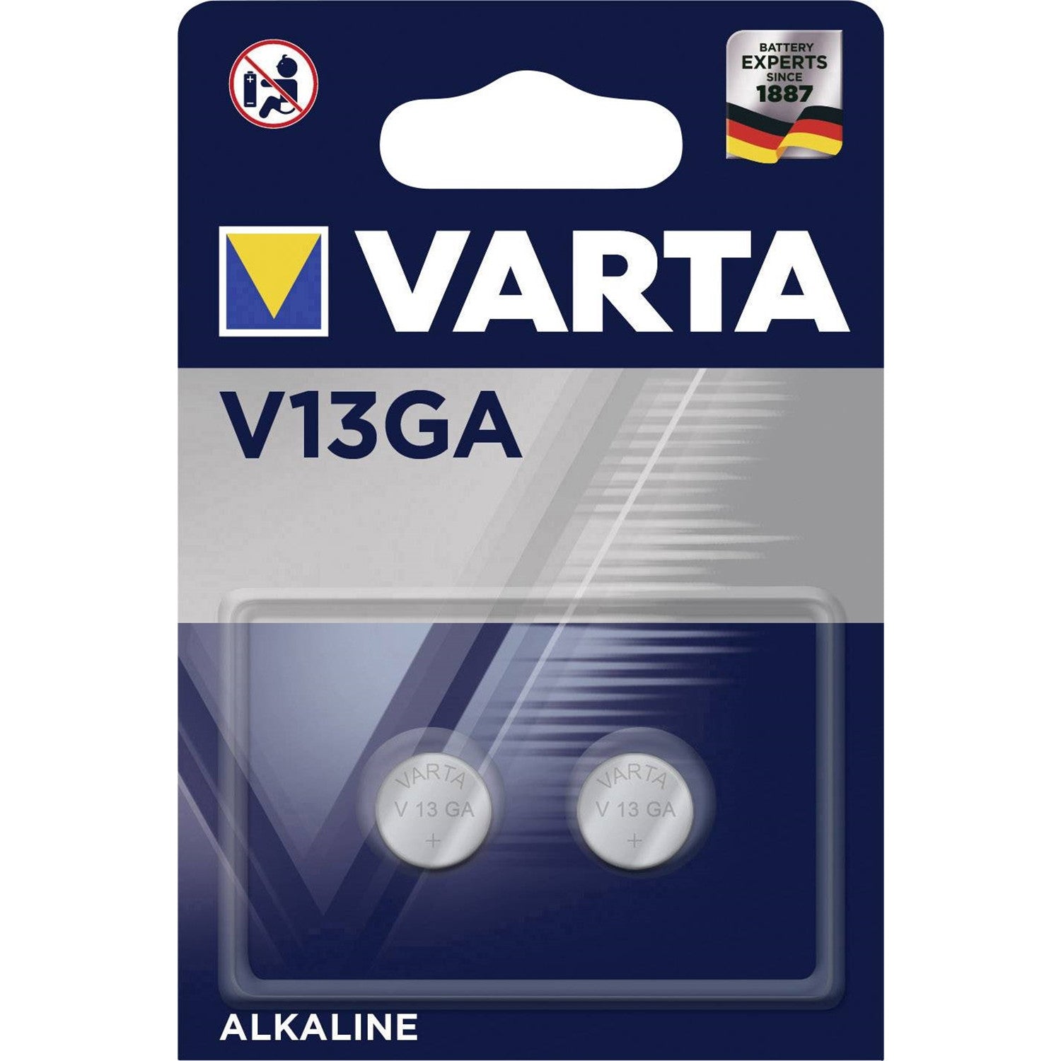 Varta Alkaline, coin-cell – 2 AG13, V13GA, LR44 1.5V Varta alkaline batteries
