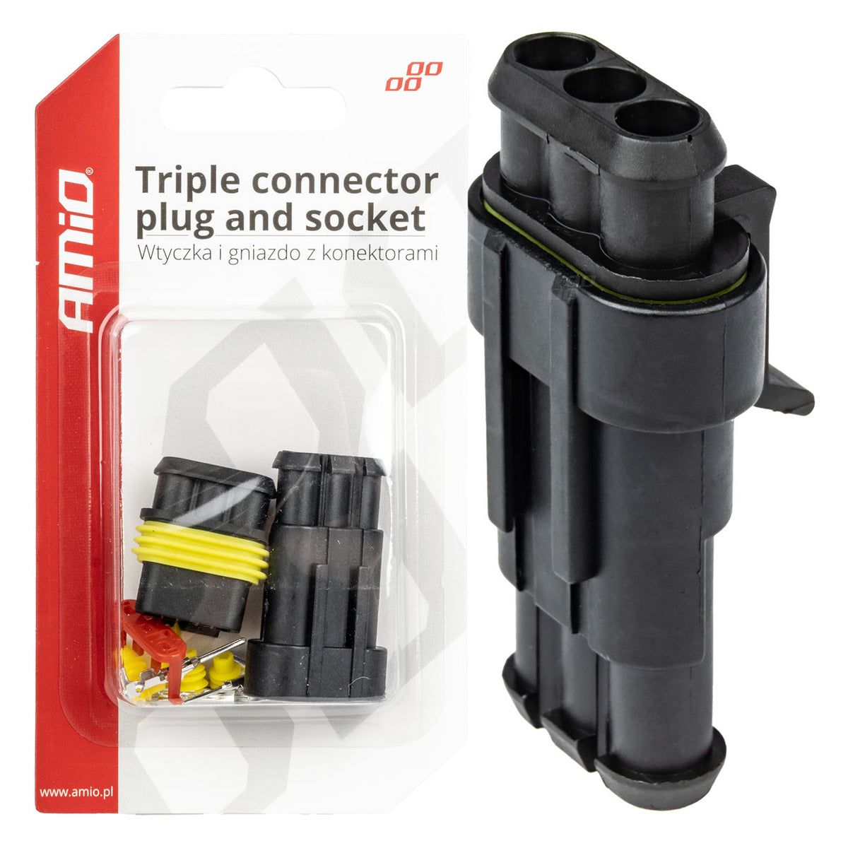 AMiO Connectors – Superseal 3-pin hermetic connector plug, model AMIO-03519