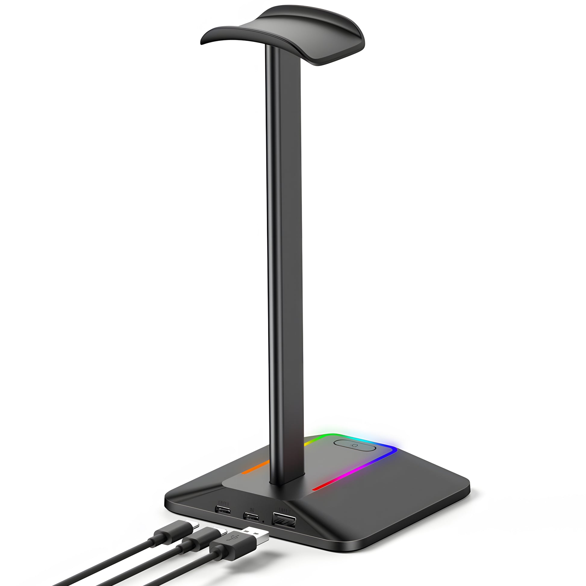 RTO New Bee Gaming Headphone Stand with RGB LED Lighting and USB Hub – image 3