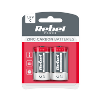 Rebel Alkaline, coin-cell, and – REBEL R14 Zinc-Carbon Batteries, 2 per pack