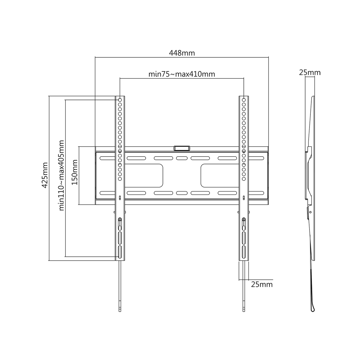 Cabletech TV and – Universal Wall Mount for LED TVs (32–75") LP42-44F – image 2