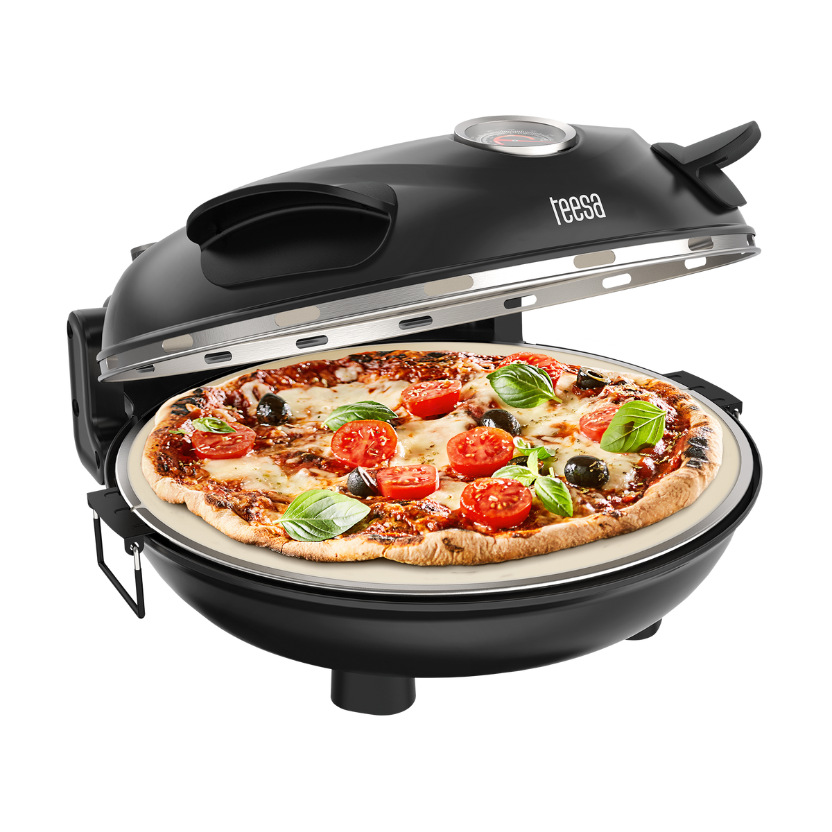 Teesa TEESA SUPREME Pizza Oven, 1200 W, 32 cm, viewing window, removable baking stone – image 2