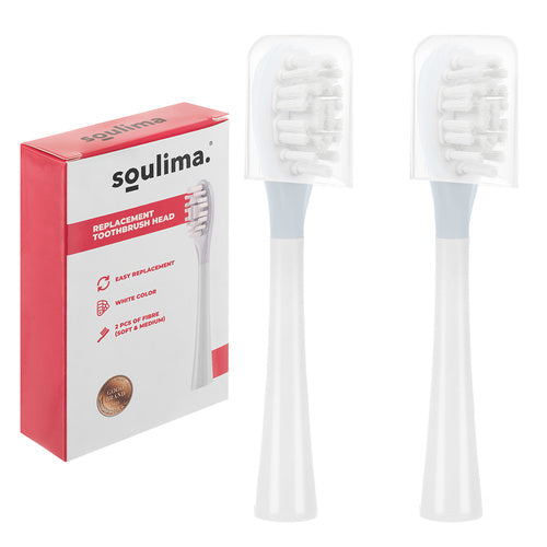 SOULIMA The remaining – White Toothbrush Heads, 2-Pack, Soulima 26929