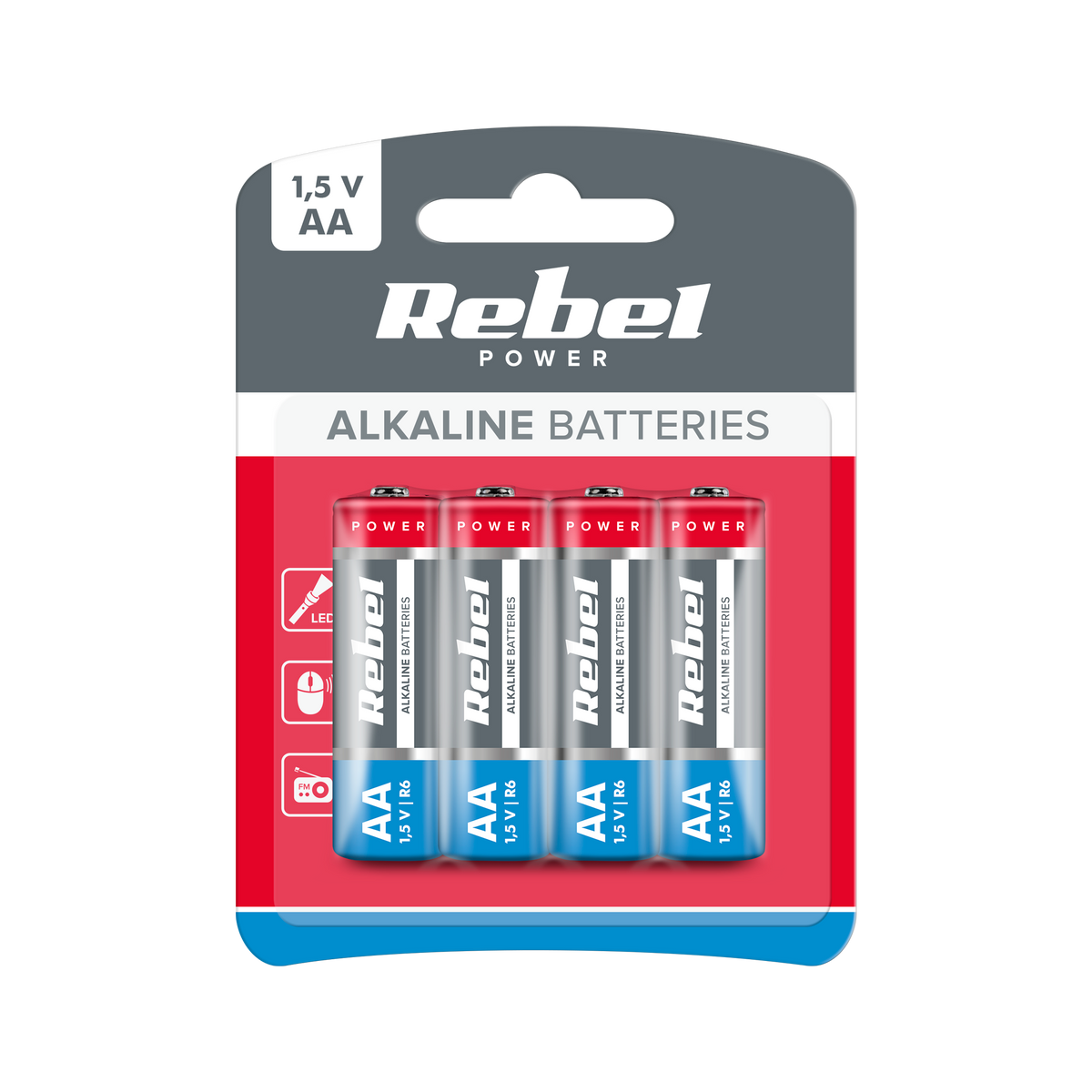 Rebel Alkaline, coin-cell, and – REBEL LR6 Alkaline Batteries, 4 per pack