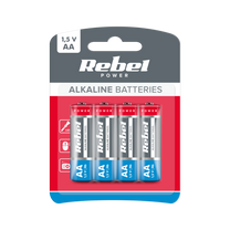 Rebel Alkaline, coin-cell, and – REBEL LR6 Alkaline Batteries, 4 per pack