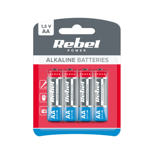 Rebel Alkaline, coin-cell, and – REBEL LR6 Alkaline Batteries, 4 per pack