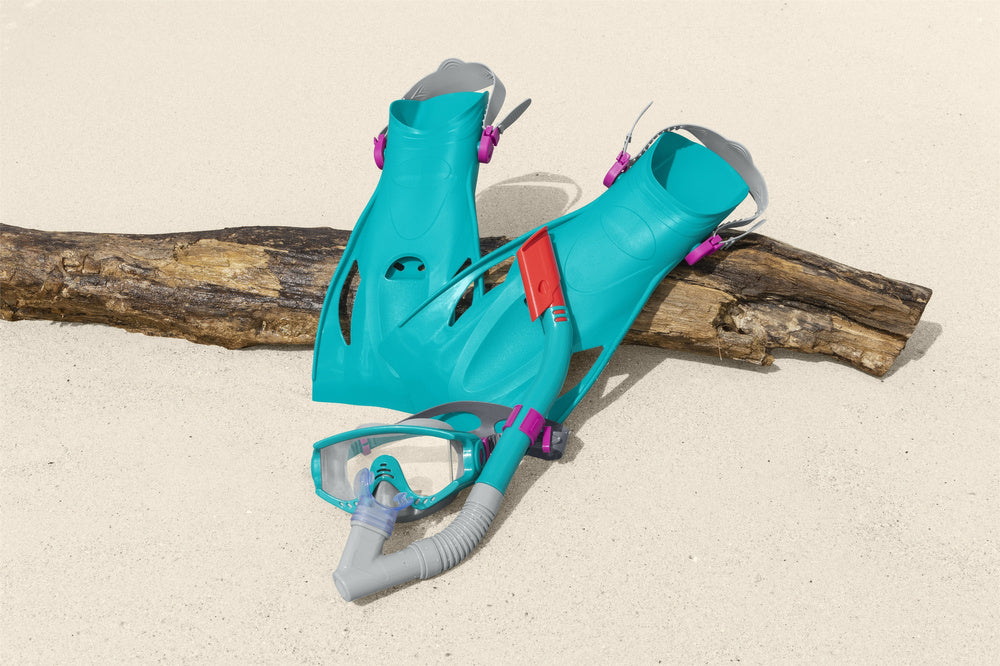 BESTWAY Swim caps – Bestway 25020 Blue Diving Set: Mask, Snorkel, Fins – image 4