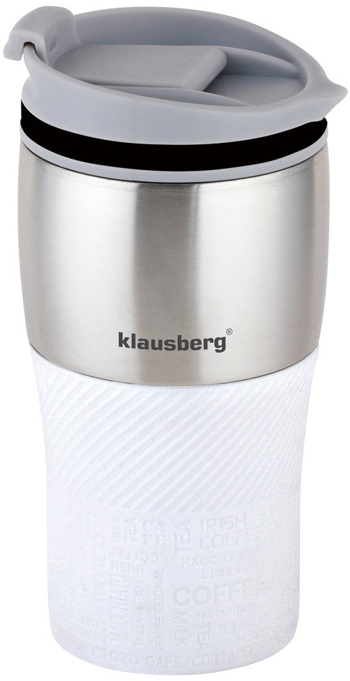 Klausberg Thermal mugs, thermoses and – Thermal mug, white, 380 ml, Klausberg – image 3