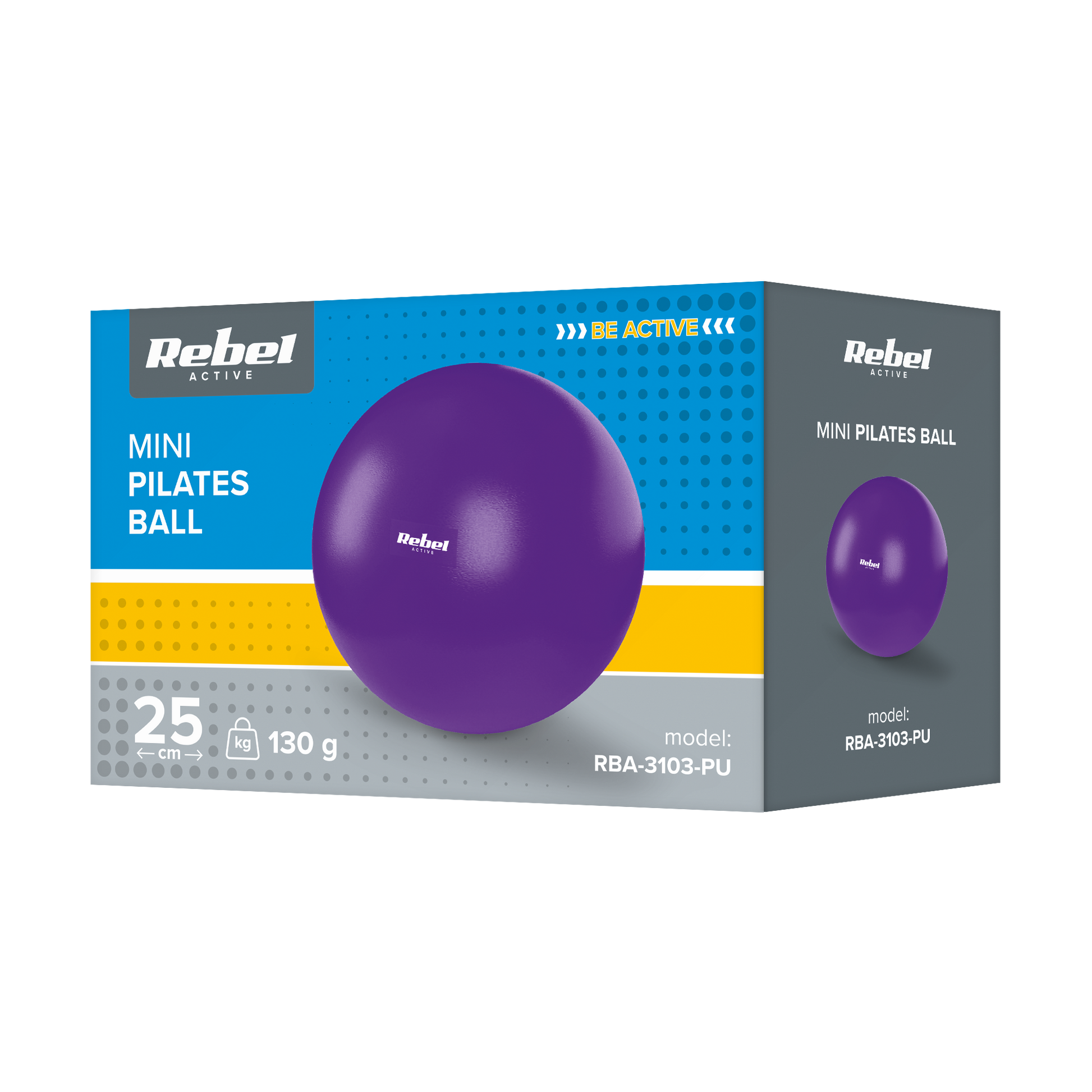 Rebel 25 cm Mini Exercise Ball for Pilates and Rehabilitation, Purple, REBEL ACTIVE – image 4