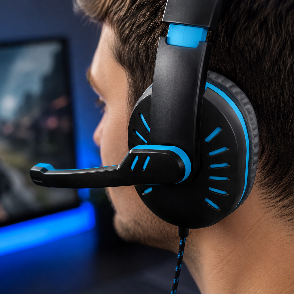 Esperanza Over-ear – EGH330B Esperanza Gaming Headset with Microphone, Crow Blue – image 7