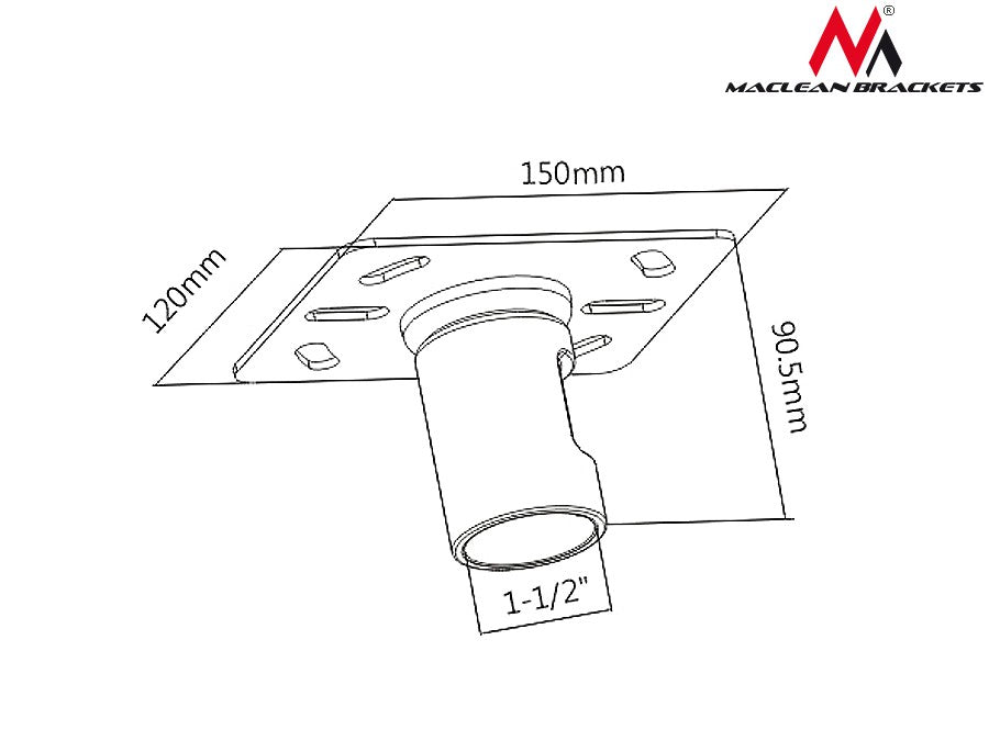 Maclean MC-706 43385 Mounting Plate for 50kg TV Mount, Profi Market System – image 2