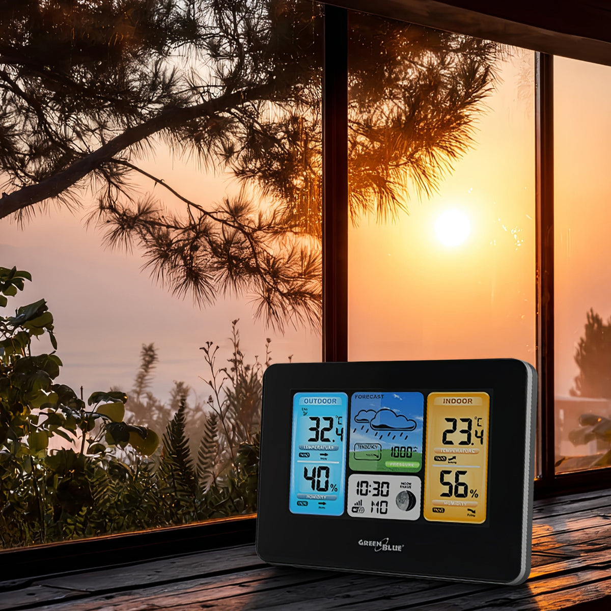 GreenBlue GreenBlue Wireless Weather Station, Color Display, Wi-Fi, Moon Phases, GB522 – image 9