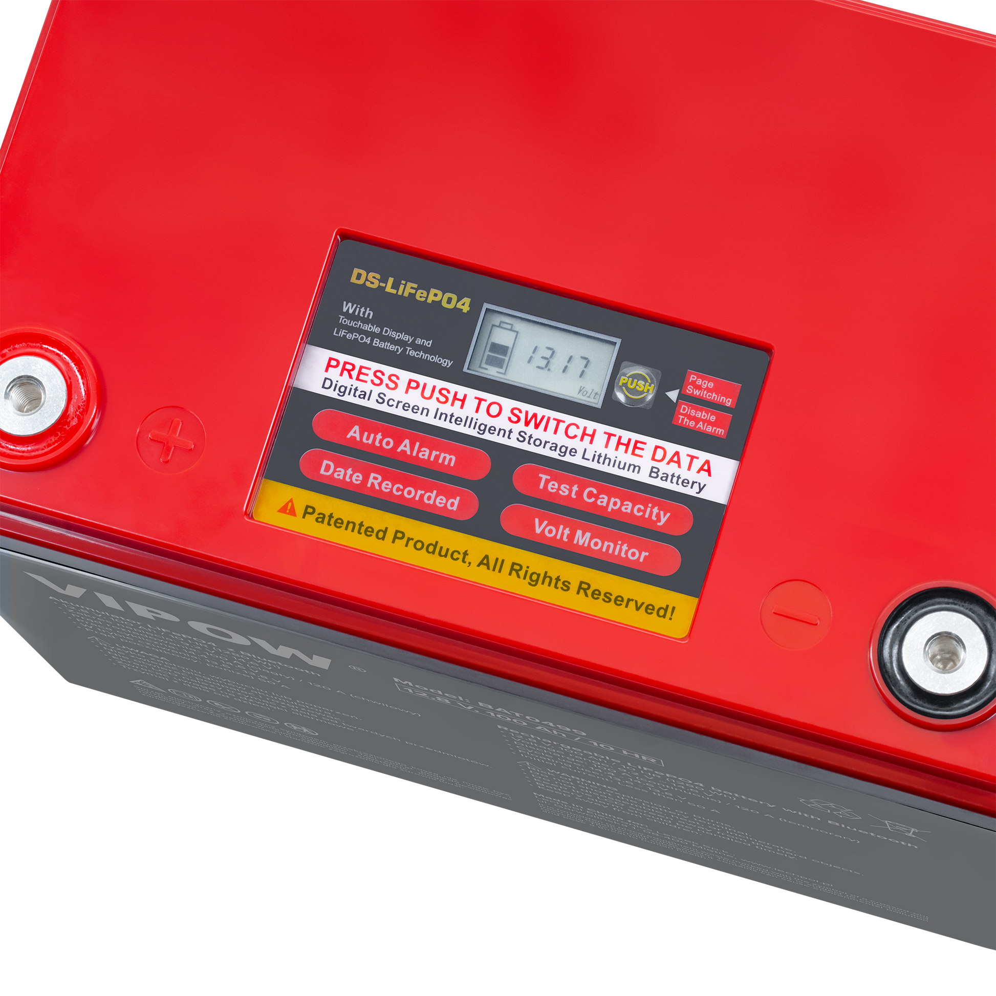 Vipow Gel batteries – 100Ah LiFePO4 Battery with BMS and Bluetooth – image 2