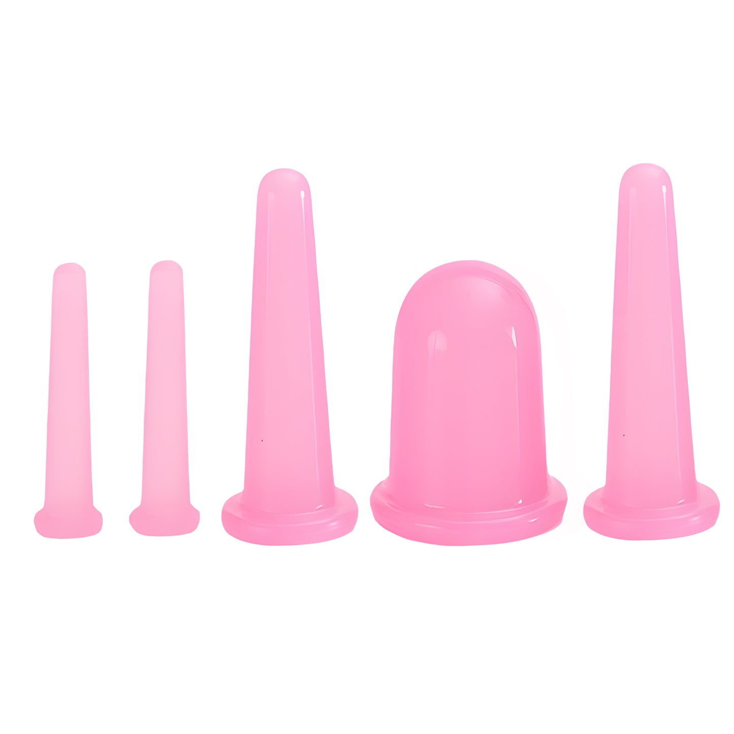 RTO Chinese Cupping Cups for Face, Neck, Decolletage, and Body Massage—Flexible Silicone, 5-Pack, SR269 – image 3