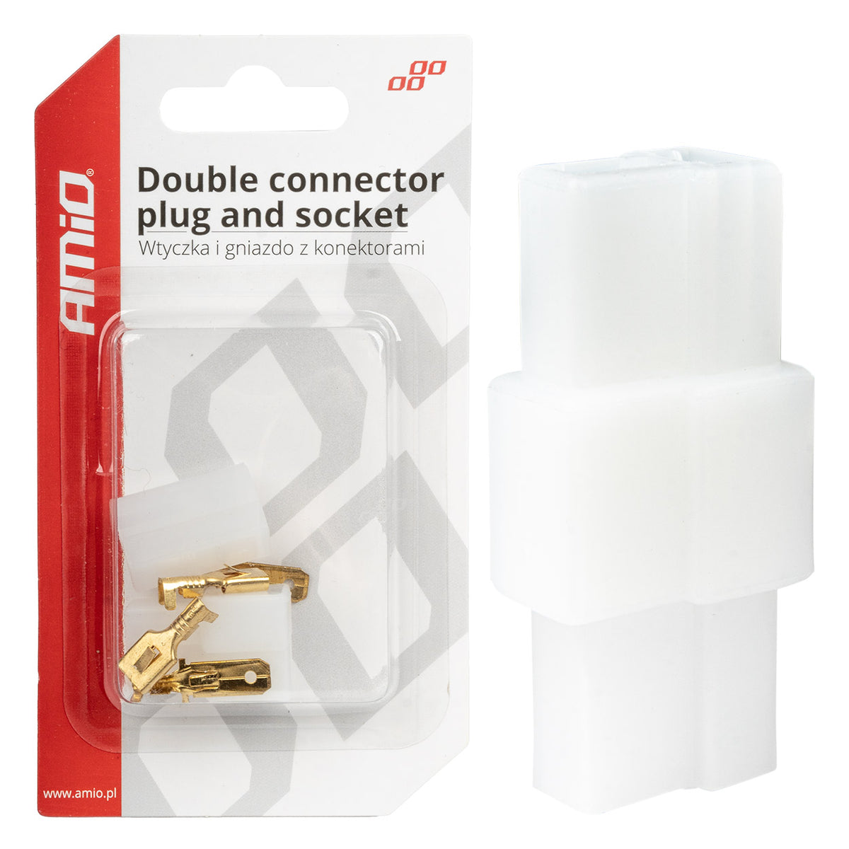 AMiO 2-pin electrical plug, socket, and connector + amio-03512 connectors