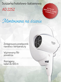 ADLER AD 2252 1600 Hair Dryer for Hotels and Swimming Pools – image 8