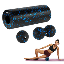 Rebel Massage roller set, roller, ball, duoball, 3 pieces, black and blue, EPP material, REBEL ACTIVE – image 5