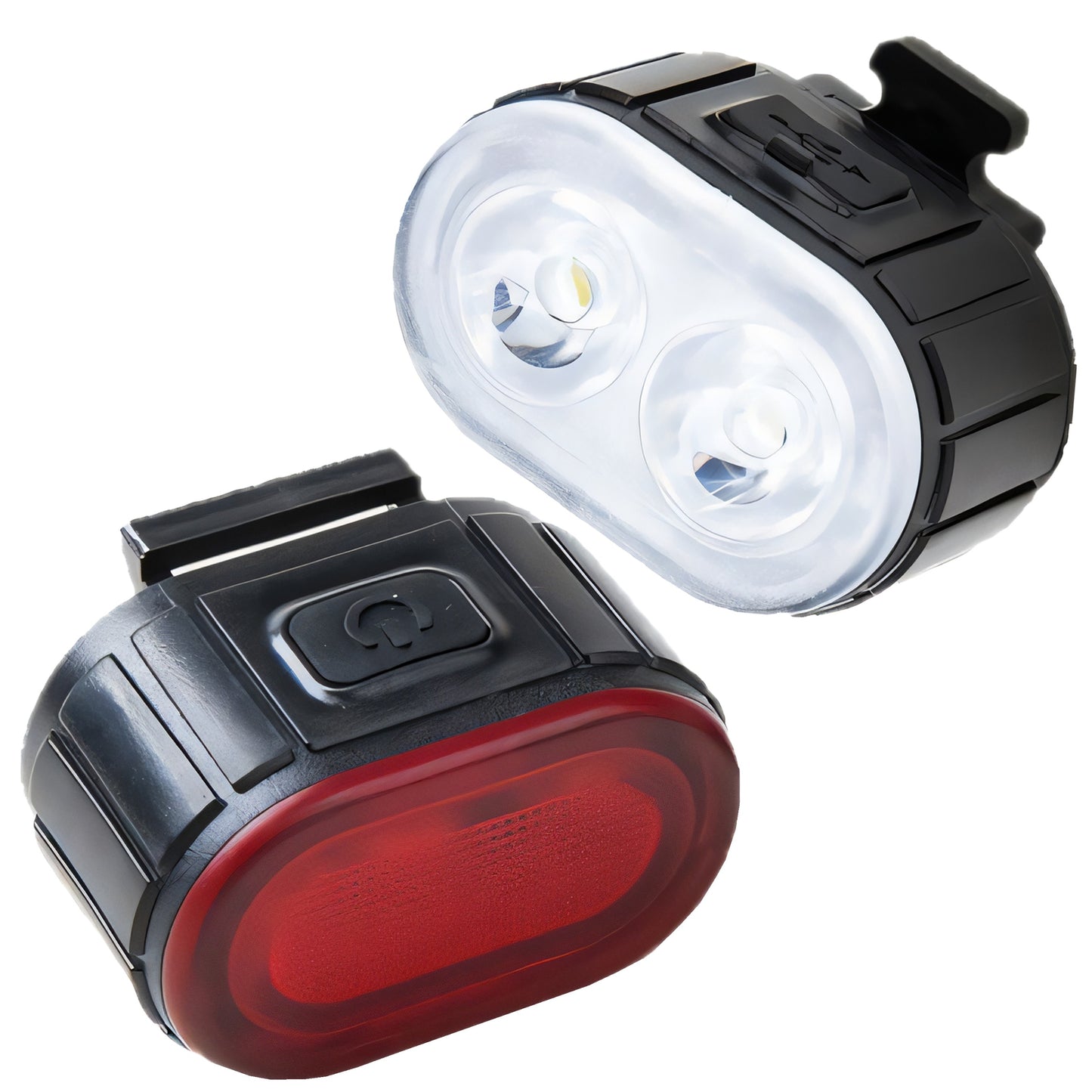 RTO Powerful LED Battery-Powered Front and Rear Bike Light Set - ER1030