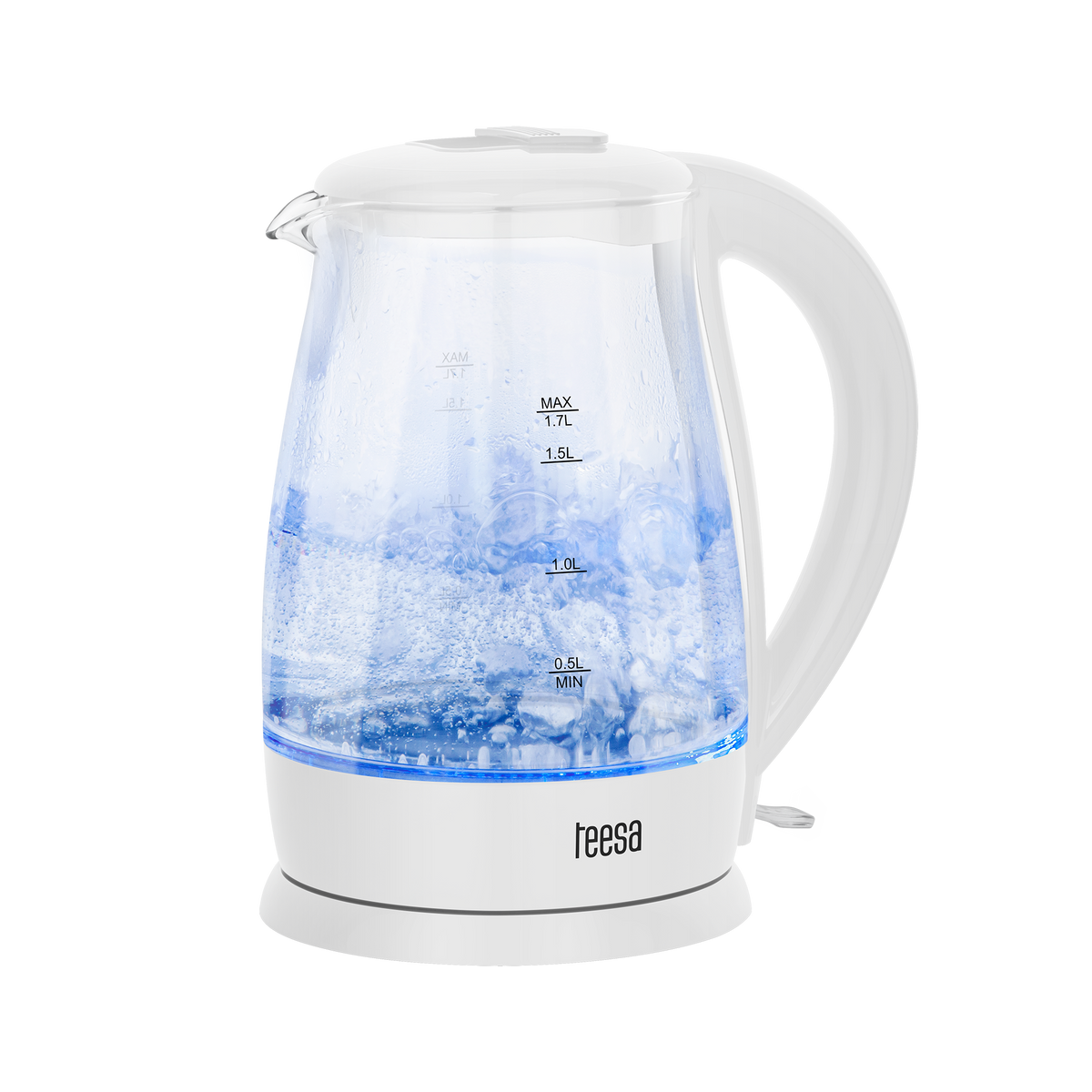 Teesa Electric – TEESA Electric Kettle, Glass, 2200 W, White, 1.7 L – image 4