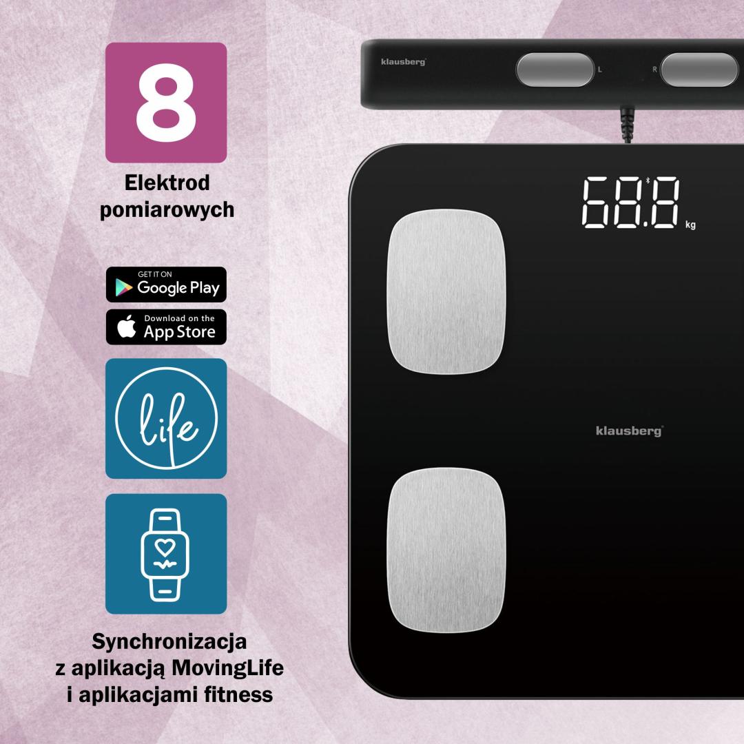 Klausberg Bathroom Scale with Handle, Electronic, Black, Precise Body Composition Analysis, Klausberg, KB-7852 – image 11