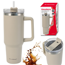 Klausberg Insulated mug with straw, beige, 1100 ml, stainless steel, Klausberg, KB-7944 – image 3