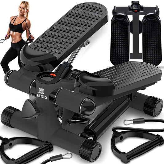 RTO Simple Stepper with Exercise Cables, Adjustable Fitness Settings, and LCD Counter - S242-1