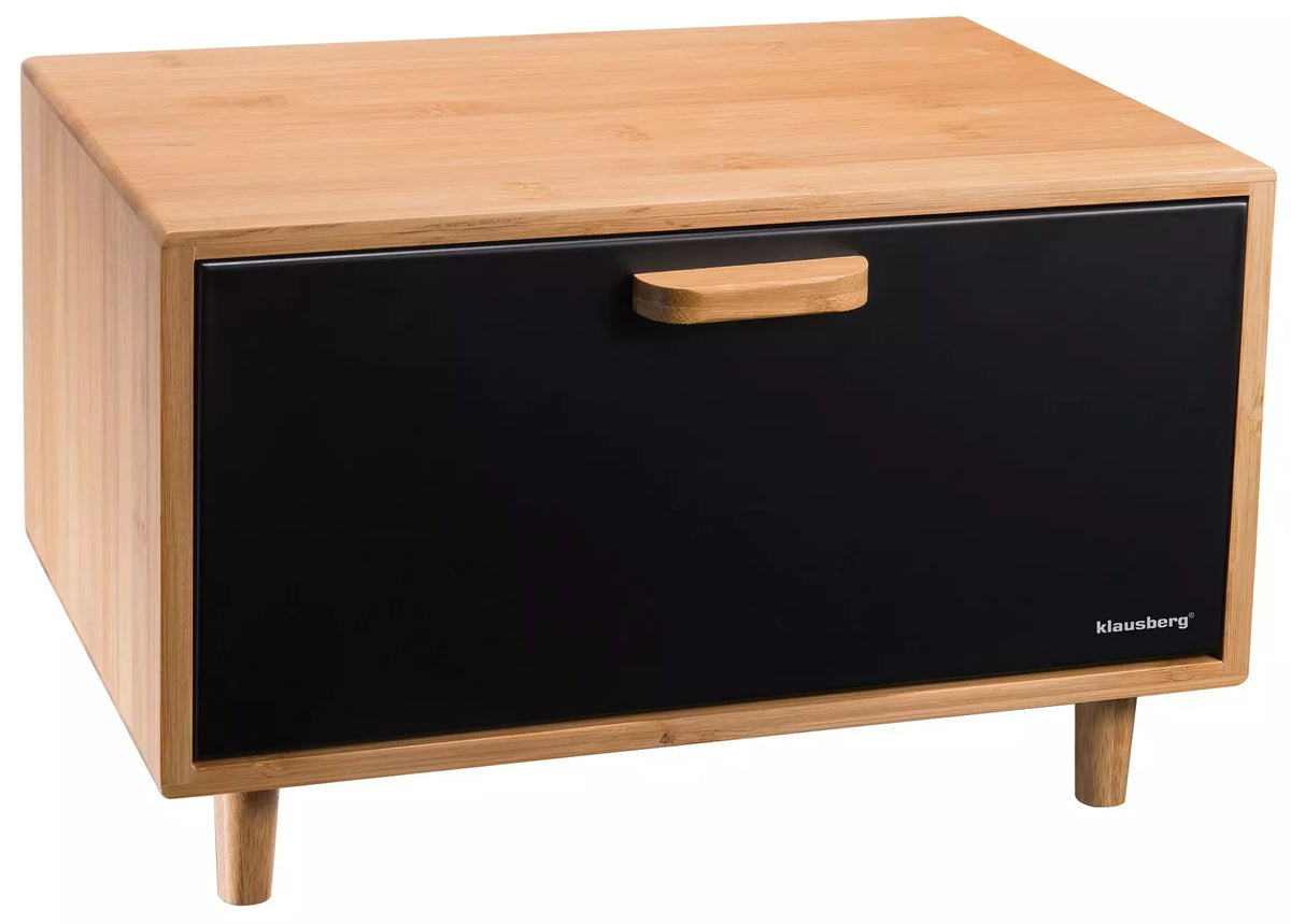 Klausberg Bread Bags – Bamboo-Steel Bread Box, Black Klausberg